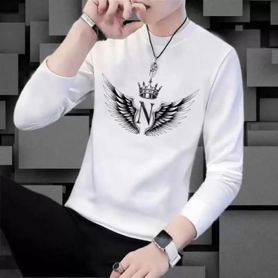 JH STYLE Graphic Print Men Round Neck White T-Shirt