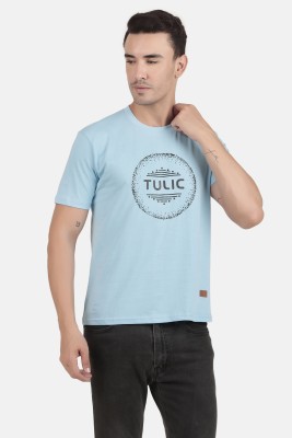 TULIC FASHION Graphic Print Men Crew Neck Light Blue T-Shirt