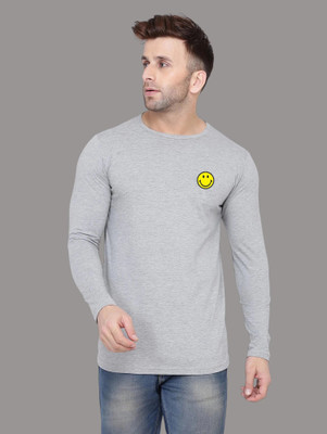 BEYOU FASHION Self Design Men Round Neck Grey T-Shirt