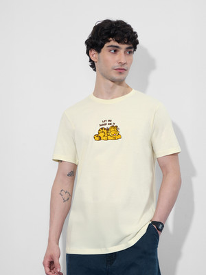 The Souled Store Cartoon Men Round Neck White T-Shirt