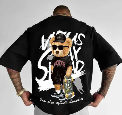 FASHIONTRENDY Printed Men Round Neck Black T-Shirt