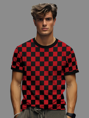 KELONBRO Striped Men Round Neck Red, Black T-Shirt
