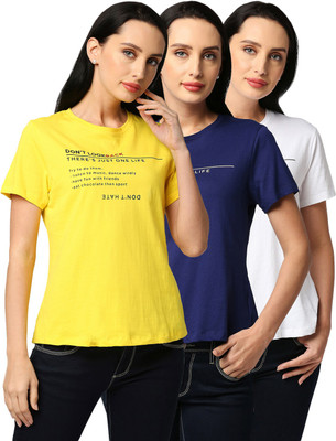 KILLER Graphic Print Women Round Neck Multicolor T-Shirt