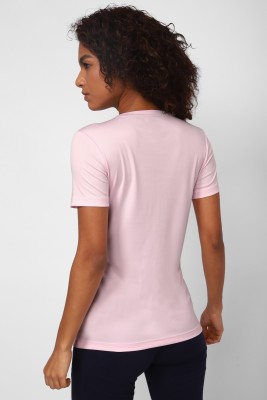 REEBOK Printed Women Round Neck Pink T-Shirt