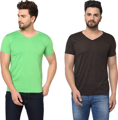 Adorbs Trend Solid Men V Neck Multicolor T-Shirt