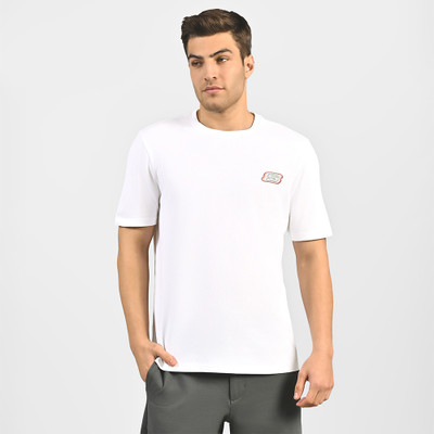 Skechers Embroidered Men Round Neck White T-Shirt