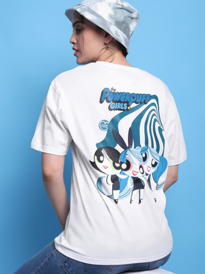 DreamBe Printed Women Round Neck White T-Shirt