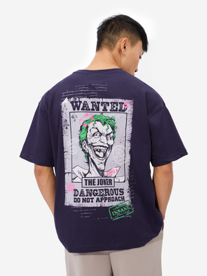 The Souled Store Graphic Print Men Round Neck Navy Blue T-Shirt
