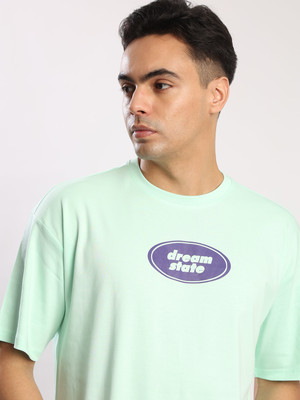 Bene Kleed Solid Men Crew Neck Light Green T-Shirt