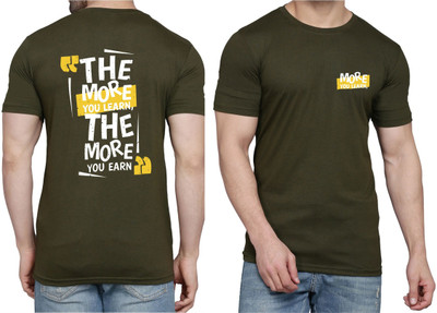 WOOSTRO Typography Men Round Neck Light Green T-Shirt