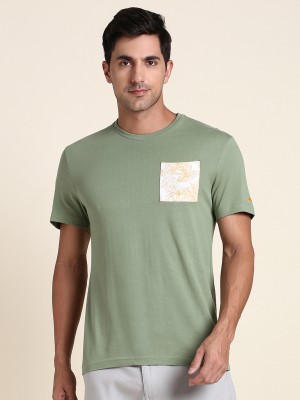 Dennis Lingo Graphic Print Men Round Neck Light Green T-Shirt