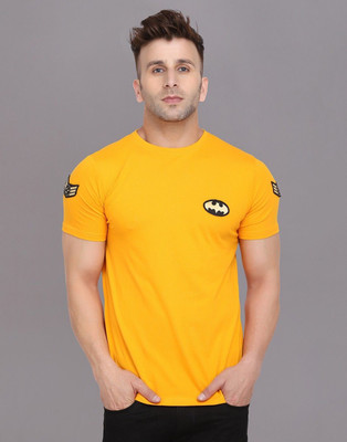 GEUM Printed Men Round Neck Yellow T-Shirt