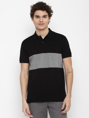 American Eagle Outfitters Solid Men Polo Neck Black T-Shirt