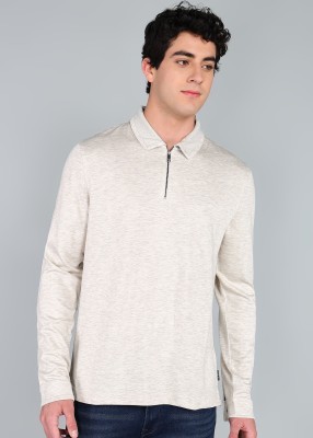 Ted Baker Solid Men Polo Neck White T-Shirt