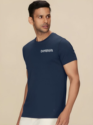 SZN Graphic Print Men Round Neck Dark Blue T-Shirt