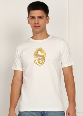 V TOWN Printed Women Racerback White T-Shirt