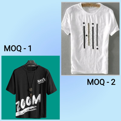 stylesmyth Printed Men Round Neck Black, White T-Shirt