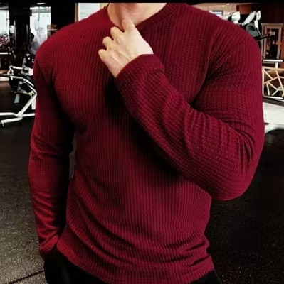 HELMONT Striped Men Round Neck Maroon T-Shirt