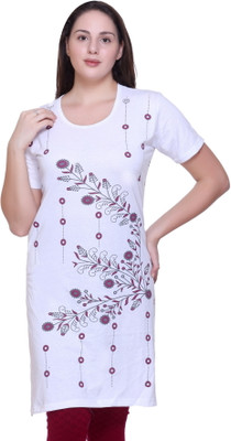 TRUDO Printed Women Round Neck Multicolor T-Shirt