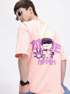 Kook N Keech Printed Men Round Neck Orange T-Shirt
