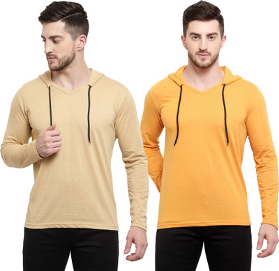 Tresna Trending Solid Men Hooded Neck Multicolor T-Shirt