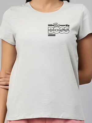 SZN Graphic Print Women Round Neck Grey T-Shirt