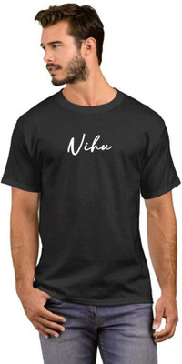 GNS Nationnal Conversational, Graphic Print Men Round Neck Black T-Shirt