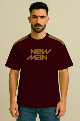 Culish Trend Printed Men Round Neck Maroon T-Shirt