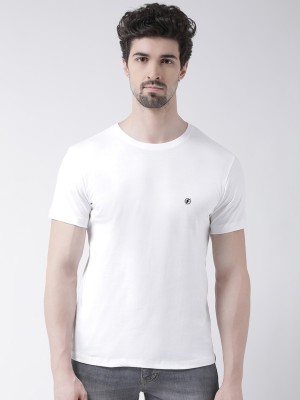 FRISKERS Solid Men Round Neck White T-Shirt