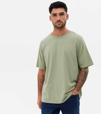 Royal stance Solid Men Round Neck Light Green T-Shirt