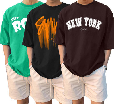 Leotude Printed Men Round Neck Multicolor T-Shirt