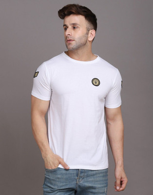 Blisstone Printed Men Round Neck White T-Shirt