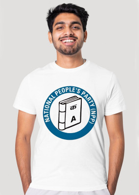 Raikamal Graphic Print Men Round Neck Reversible White T-Shirt