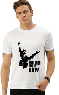 HamsaMART Solid Men Round Neck White T-Shirt