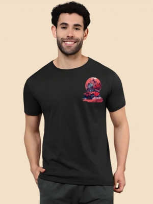 SZN Graphic Print Men Round Neck Black T-Shirt