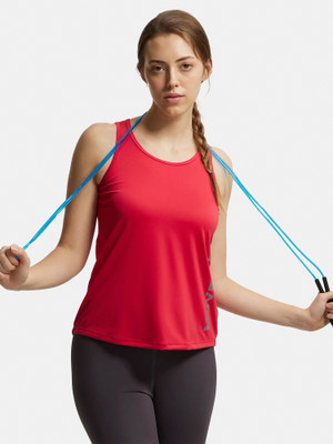 JOCKEY Casual No Sleeve Graphic Print Women Pink Top