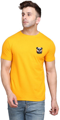 tfurnish Printed Men Round Neck Yellow T-Shirt