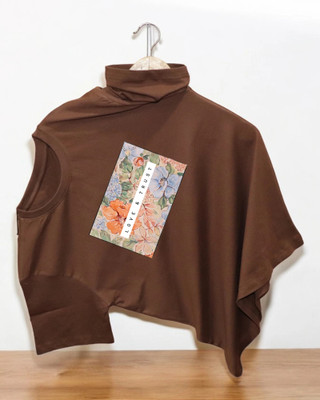 Velvawear Printed, Typography Men Round Neck Brown T-Shirt