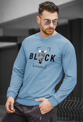 Rawmen Printed Men Round Neck Light Blue T-Shirt