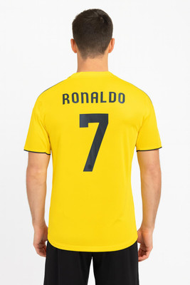 MSV Printed Men Polo Neck Yellow T-Shirt