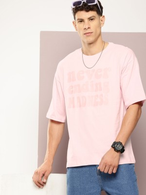 Kook N Keech Printed Men Round Neck Pink T-Shirt