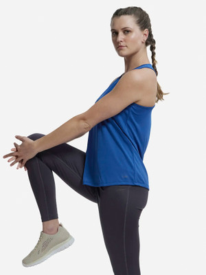 JOCKEY Casual Sleeveless Solid Women Blue Top