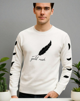 Autna Printed Men Round Neck White T-Shirt