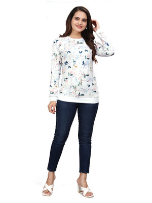 VGHC FASHION Printed Women Round Neck White T-Shirt