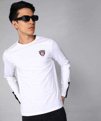 METRONAUT Solid Men Round Neck White T-Shirt