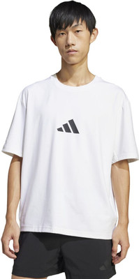 ADIDAS Printed Men Crew Neck White T-Shirt