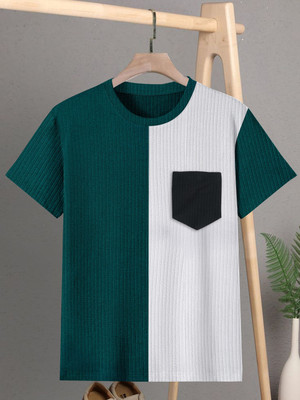 TANNU FAB Colorblock Men Round Neck Green T-Shirt