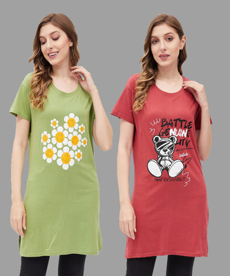 DreamBe Women Nightshirts(Multicolor)