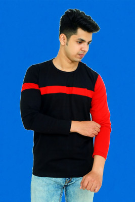 Faricon Trend Graphic Print Men Round Neck Black T-Shirt