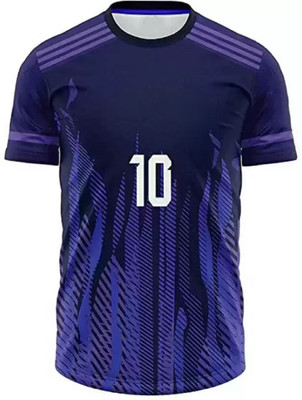 PRASEL Printed Men Round Neck Purple T-Shirt